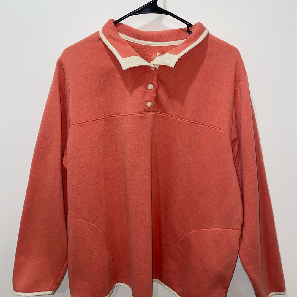 St. John’s Bay Women's Coral Pullover with snap buttons, Cotton blend, 1X